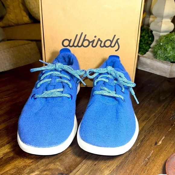 allbirds wool runners sneakers shoes blue color size 11 men GUC - Picture 2 of 8